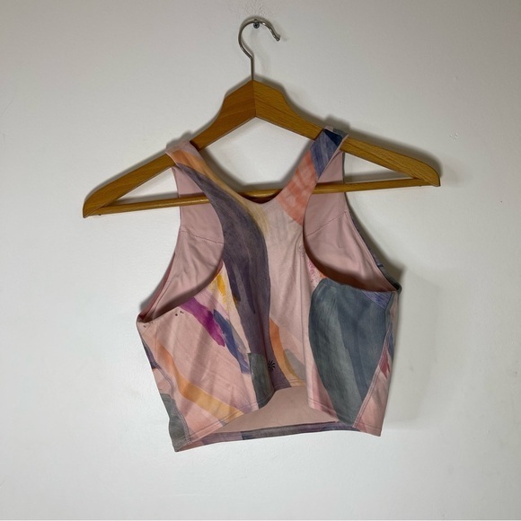 Athleta Conscious Crop Sports Bra in Orchid Pink Watercolor Print - Picture 4 of 9